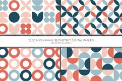 Scandinavian Digital Paper, Geometric Scrapbook paper Product Image 2