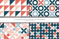 Scandinavian Digital Paper, Geometric Scrapbook paper Product Image 4