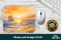 Sea boat mouse pad sublimation design