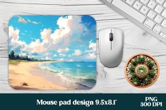 Tropical beach mouse pad design | Mousepad PNG sea beach