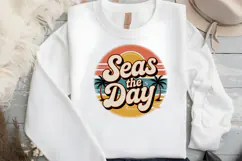 Seas The Day PNG File | Retro Summer Beach PNG Product Image 2