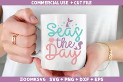 Seas the Day SVG | Mermaid SVG | Mermaid Quotes SVG Product Image 2