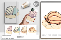 Digital Paper Seashell Product Image 1