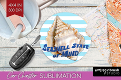 Seashell Nautical Car Coaster Sea Quotes Coaster PNG Product Image 1