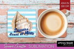 Seashell Nautical Square Coaster Sea Quotes Coaster PNG Product Image 1