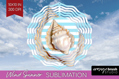 Seashell Nautical Wind Spinner Sublimation PNG Sea Quotes Product Image 1