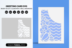 Seashell Coastal Greeting Card Paper Cut Product Image 2
