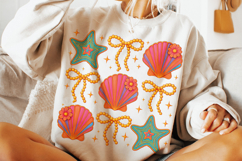 Seashell Coquette PNG, Beach Png, Summer Png, Starfish PNG Product Image 3