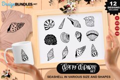 Seashell In Various Size And Shapes Clipart Set Product Image 1