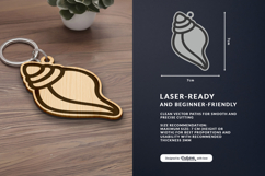 Seashell Keychain SVG - Ocean Summer Laser Cut Product Image 2