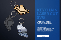 Seashell Keychain SVG - Ocean Summer Laser Cut Product Image 3