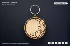 Seashell Round Keychain SVG - Ocean Summer Laser Cut Product Image 1