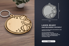 Seashell Round Keychain SVG - Ocean Summer Laser Cut Product Image 2