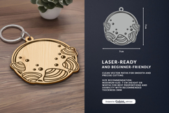 Seashell Round Keychain SVG - Ocean Summer Laser Cut Product Image 2