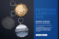 Seashell Round Keychain SVG - Ocean Summer Laser Cut Product Image 3