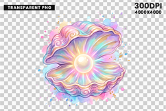 mermaid png, seashell clipart, pearl shell, beach png, watercolor shell, ocean design, fantasy clipart, summer png, coastal art, sublimation png