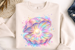 mermaid png, seashell clipart, pearl shell, beach png, watercolor shell, ocean design, fantasy clipart, summer png, coastal art, sublimation png