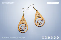 Seashell Teardrop Earrings SVG - Coastal Jewelry SVG Product Image 1