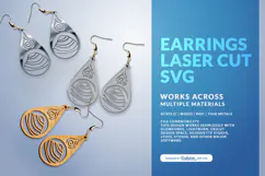 Seashell Teardrop Earrings SVG - Coastal Jewelry SVG Product Image 1