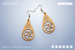 Seashell Teardrop Earrings SVG - Coastal Jewelry SVG Product Image 2