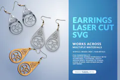 Seashell Teardrop Earrings SVG - Coastal Jewelry SVG Product Image 1