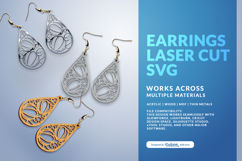 Seashell Teardrop Earrings SVG - Coastal Jewelry SVG Product Image 3