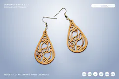 Seashell Teardrop Earrings SVG - Coastal Jewelry SVG Product Image 1