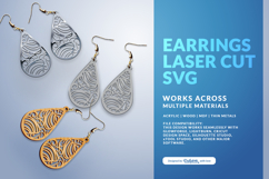 Seashell Teardrop Earrings SVG - Coastal Jewelry SVG Product Image 3
