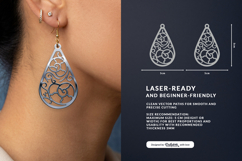 Seashell Teardrop Earrings SVG - Coastal Jewelry SVG Product Image 2