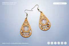 Seashell Teardrop Earrings SVG - Coastal Jewelry SVG Product Image 1