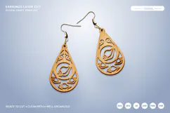 Seashell Teardrop Earrings SVG - Coastal Jewelry SVG Product Image 1