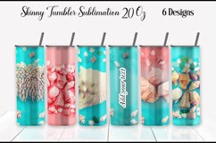 Seashell Skinny Tumbler Sublimation. Summer Tumbler Design Product Image 1
