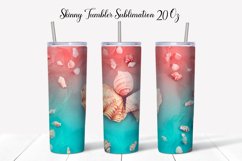 Seashell Skinny Tumbler Sublimation. Summer Tumbler Design Product Image 5