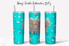 Seashell Skinny Tumbler Sublimation. Summer Tumbler Design Product Image 2