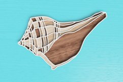 Layered Tropical Seashell Laser Cut File| Layered SVG Product Image 1