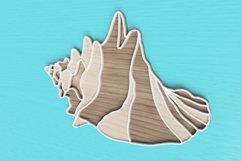 Layered Tropical Seashell Laser Cut File| Layered SVG Product Image 2