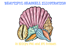 Seashell Clipart Illustration Shells Seaside Beach Surf PNG Product Image 1