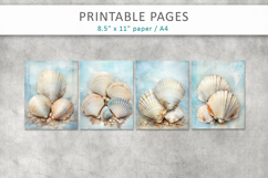 vintage seashell junk journal pages, scrapbook papers Product Image 2