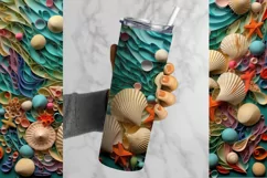 Seashells Tumbler Wrap, 20 oz tumbler wrap, Seashells Tumbler Wrap, Seashells Png