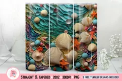 Seashells Tumbler Wrap, 20 oz tumbler wrap, Seashells Tumbler Wrap, Seashells Png