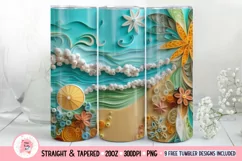 Seashells Tumbler Wrap, 20 oz tumbler wrap, Seashells Tumbler Wrap, Seashells Png