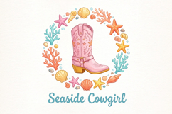 Seaside Cowgirl Boot Western Summer PNG Product Image 1