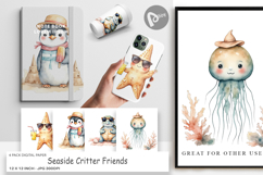 Digital Paper Seaside Critter Friends Product Image 1