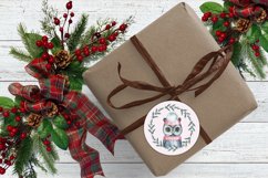 Cute Owl Sublimation. Christmas design PNG Product Image 3