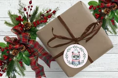 Cute Owl Sublimation. Christmas design PNG Product Image 3