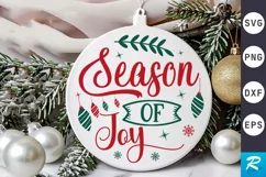 Season Of Joy SVG ,Christmas Round SVG Design Product Image 1