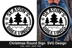 Christmas Round Sign SVG Bundle - Christmas Design Product Image 13