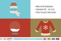 soft color winter clipart set for digital projects
