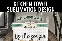 Tis Season Freezin Snowman |Kitchen Towel Sublimation Design Product Image 2