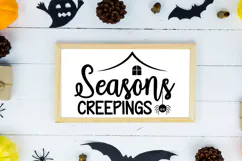 Seasons Creepings Sign SVG, Farmhouse Halloween Sign Product Image 2